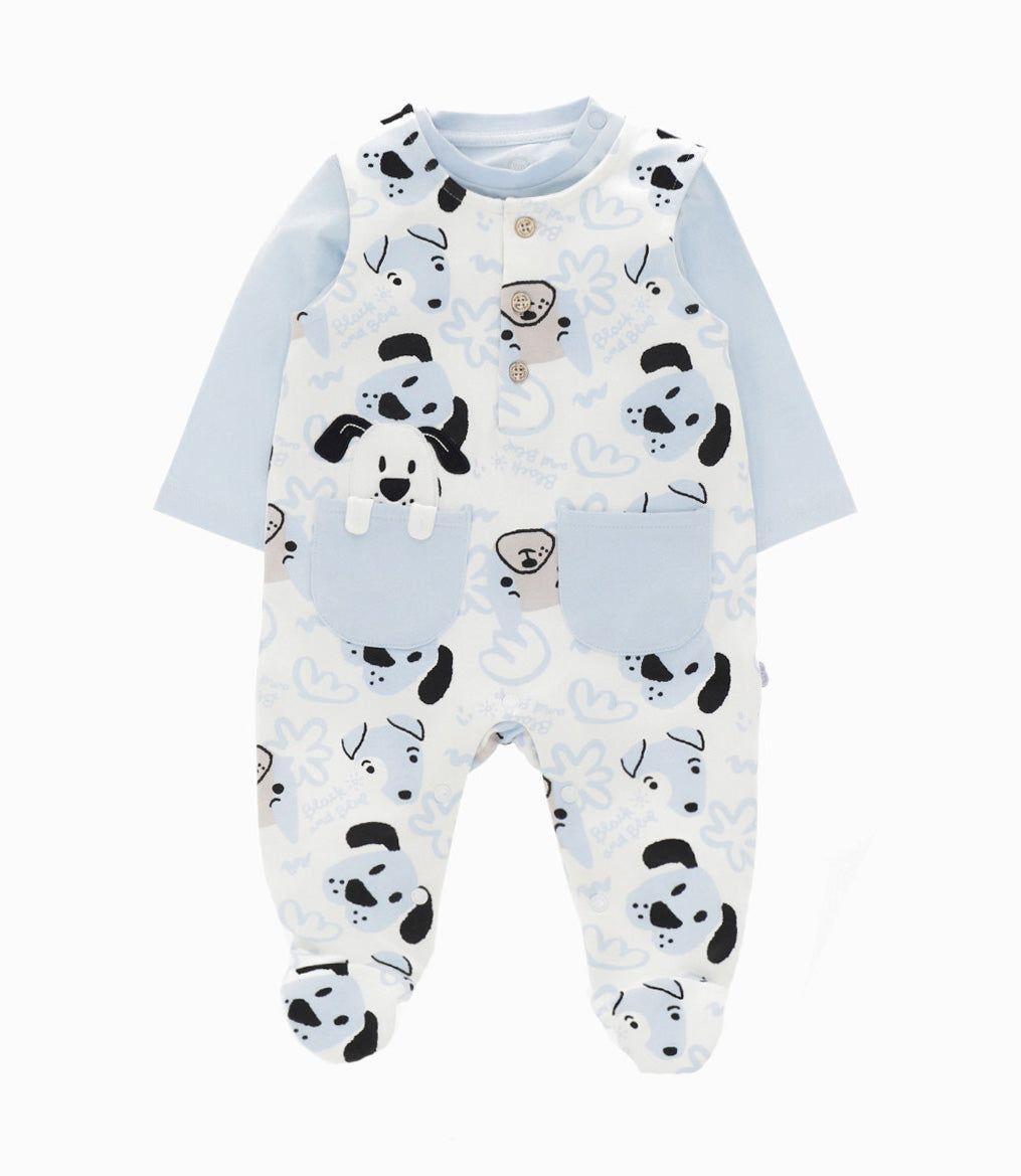 Conjunto recién nacido con  body Blanco Black And Blue-0