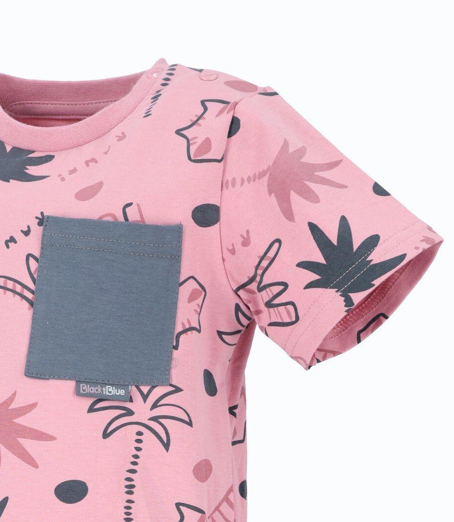 Polera manga corta bebé con estampado rosado Black and Blue-3