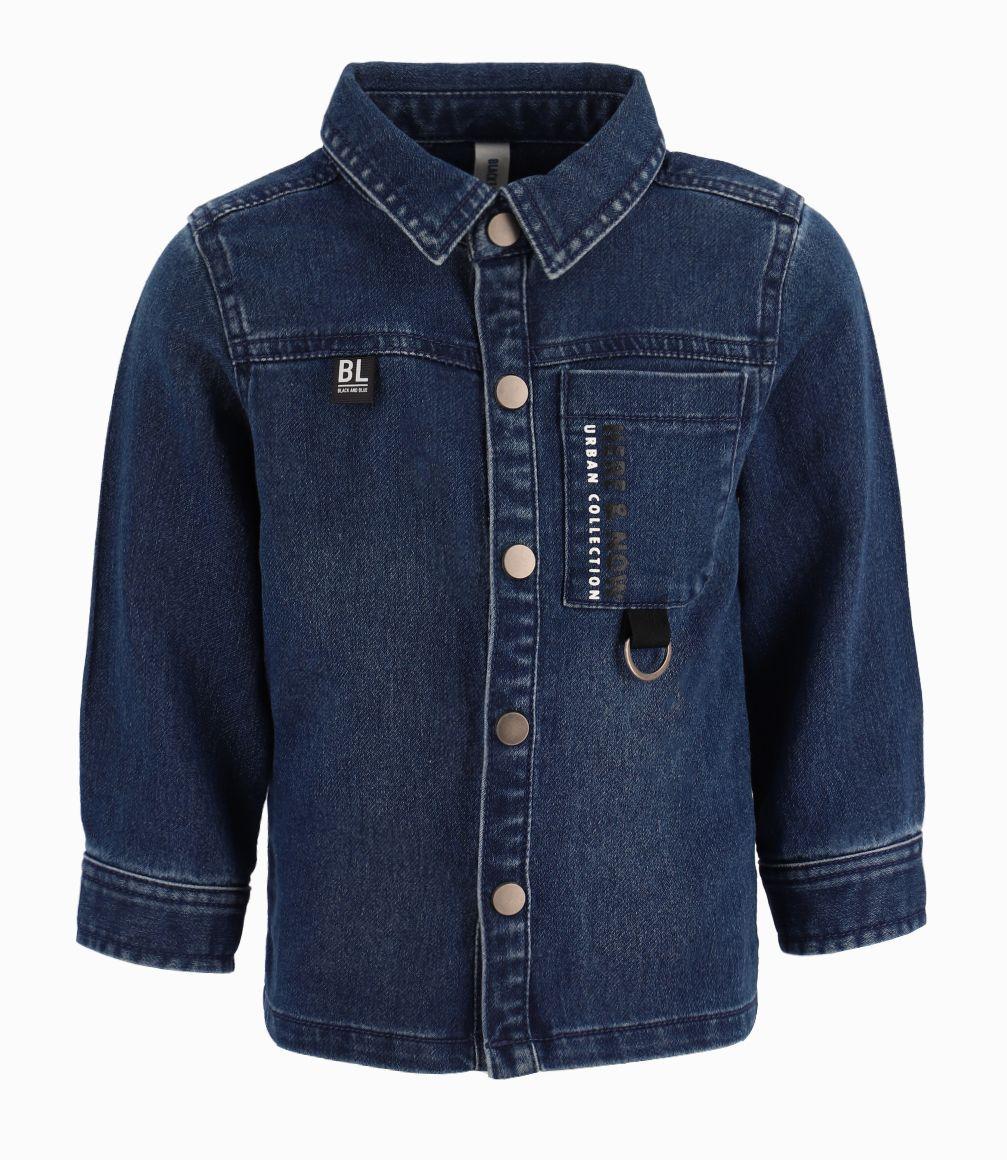 Camisa Bebé Niño Desgastada Black And Blue Denim Azul-0