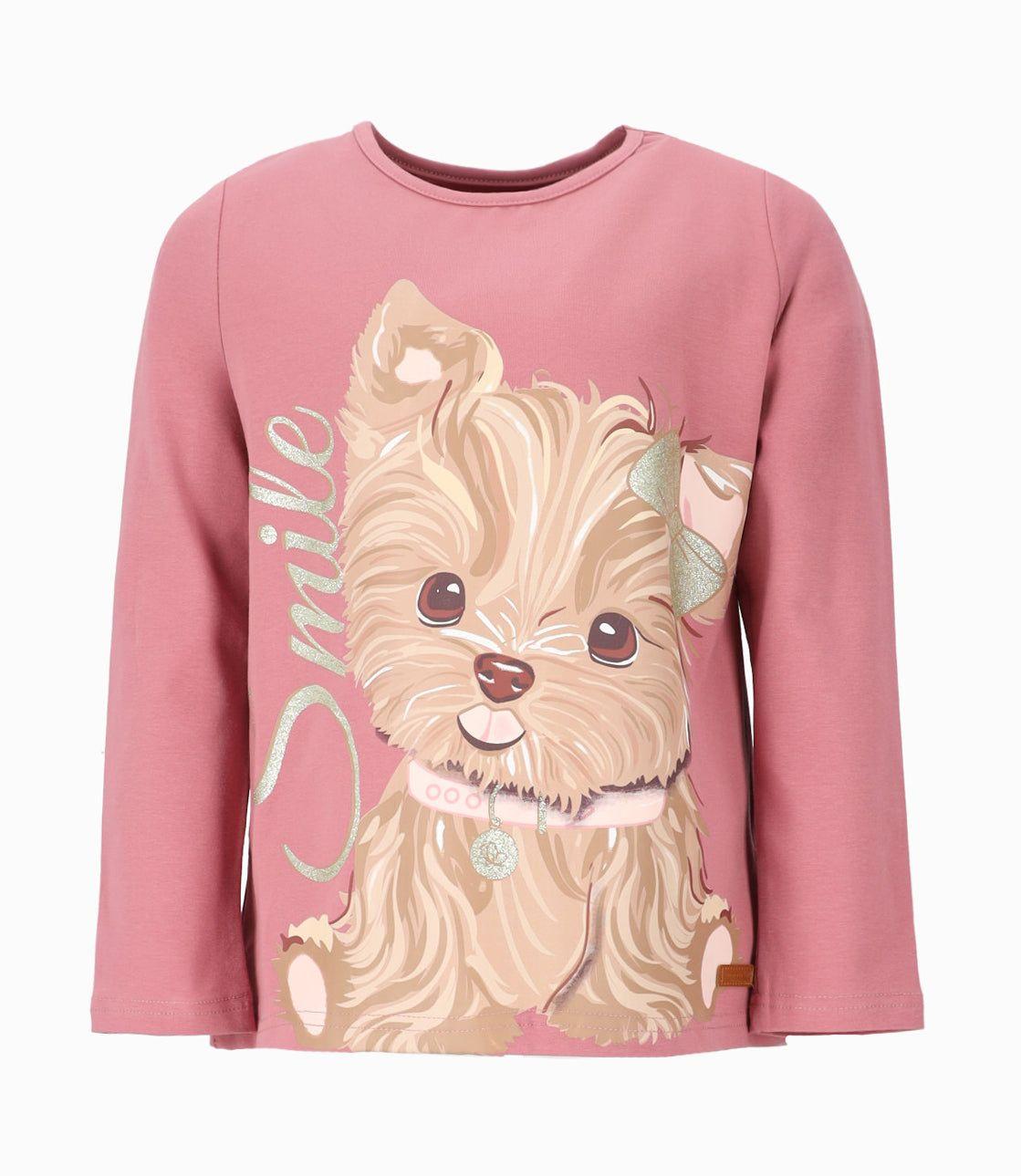 Polera niña con perrito coral Limonada-0