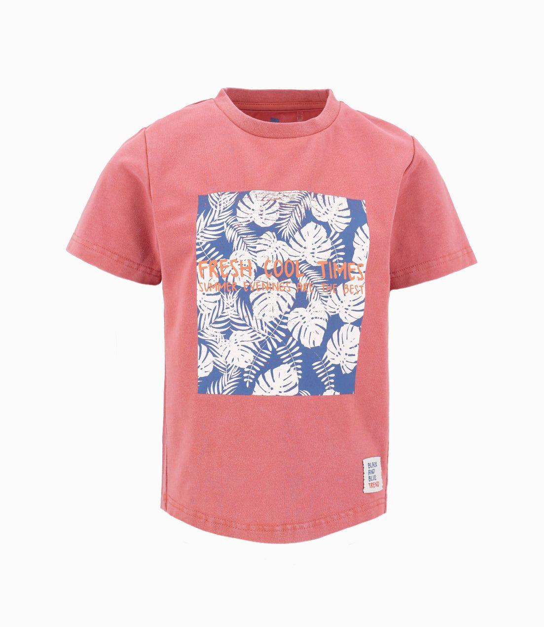 Polera Niño Con Hojas Terracota-2