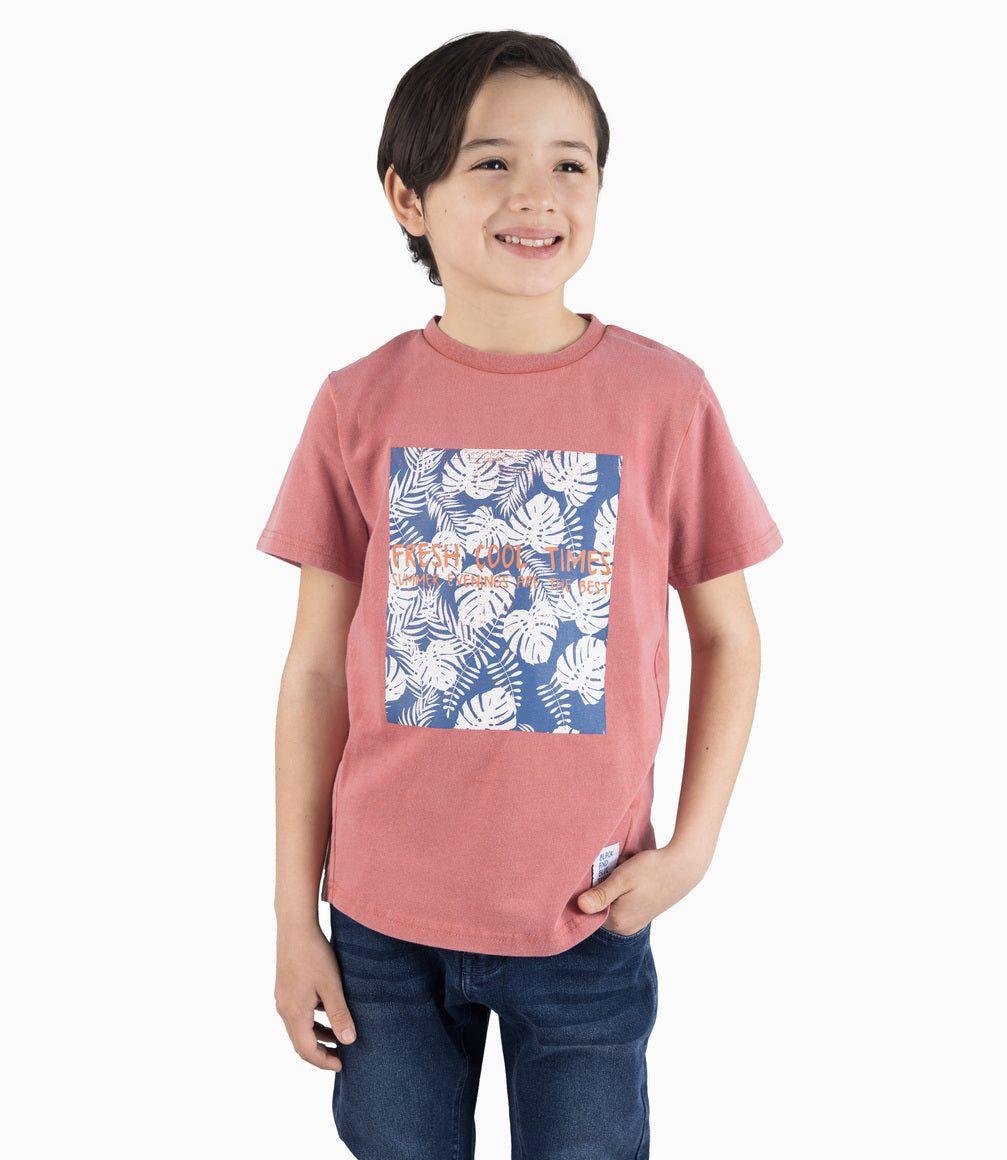 Polera Niño Con Hojas Terracota-8