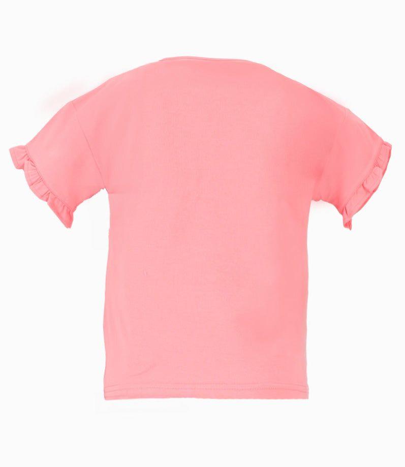 Polera manga corta niña floral coral Limonada-1