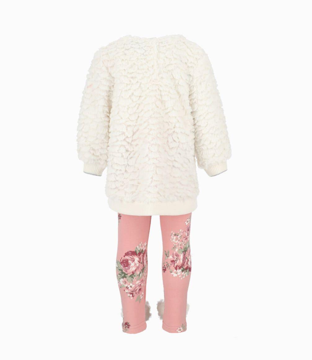 Conjunto bebé de polerón y calzas blanco Limonada-1