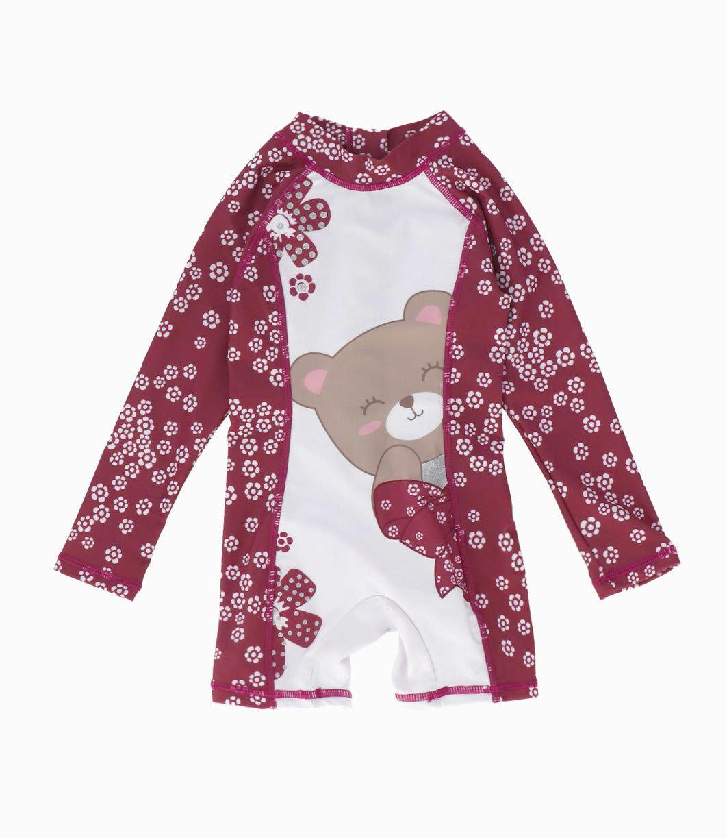 Traje de baño bebé con osito turquesa Limonada-0