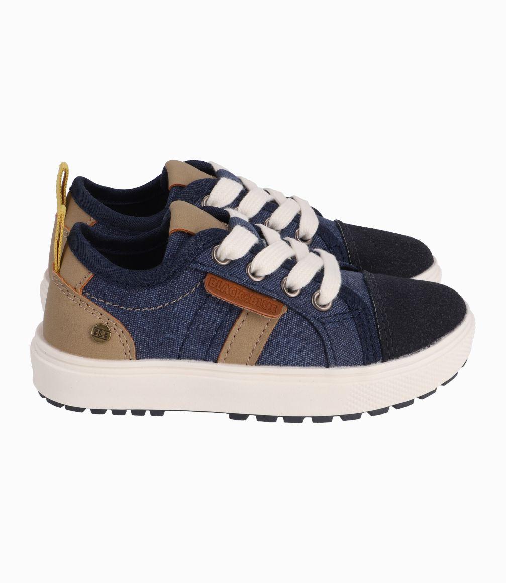 Zapato Urbano Bebé Niño Azul Marino Black and Blue-1