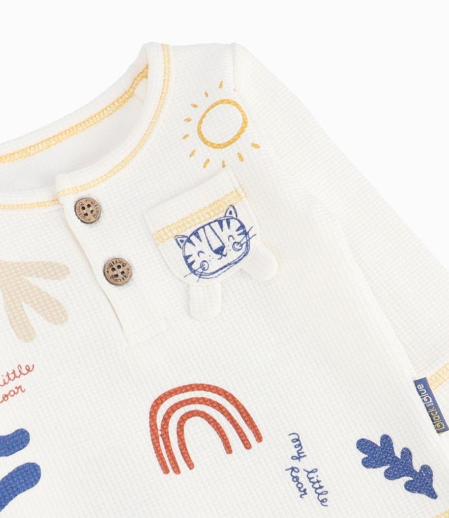 Conjunto Recién Nacido Con Palmeras Y Hojas Crudo-2