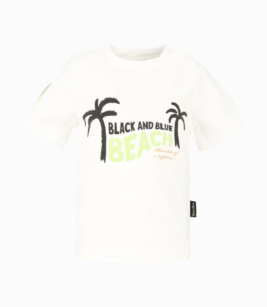 Polera manga corta bebé beach crudo Black and Blue-0
