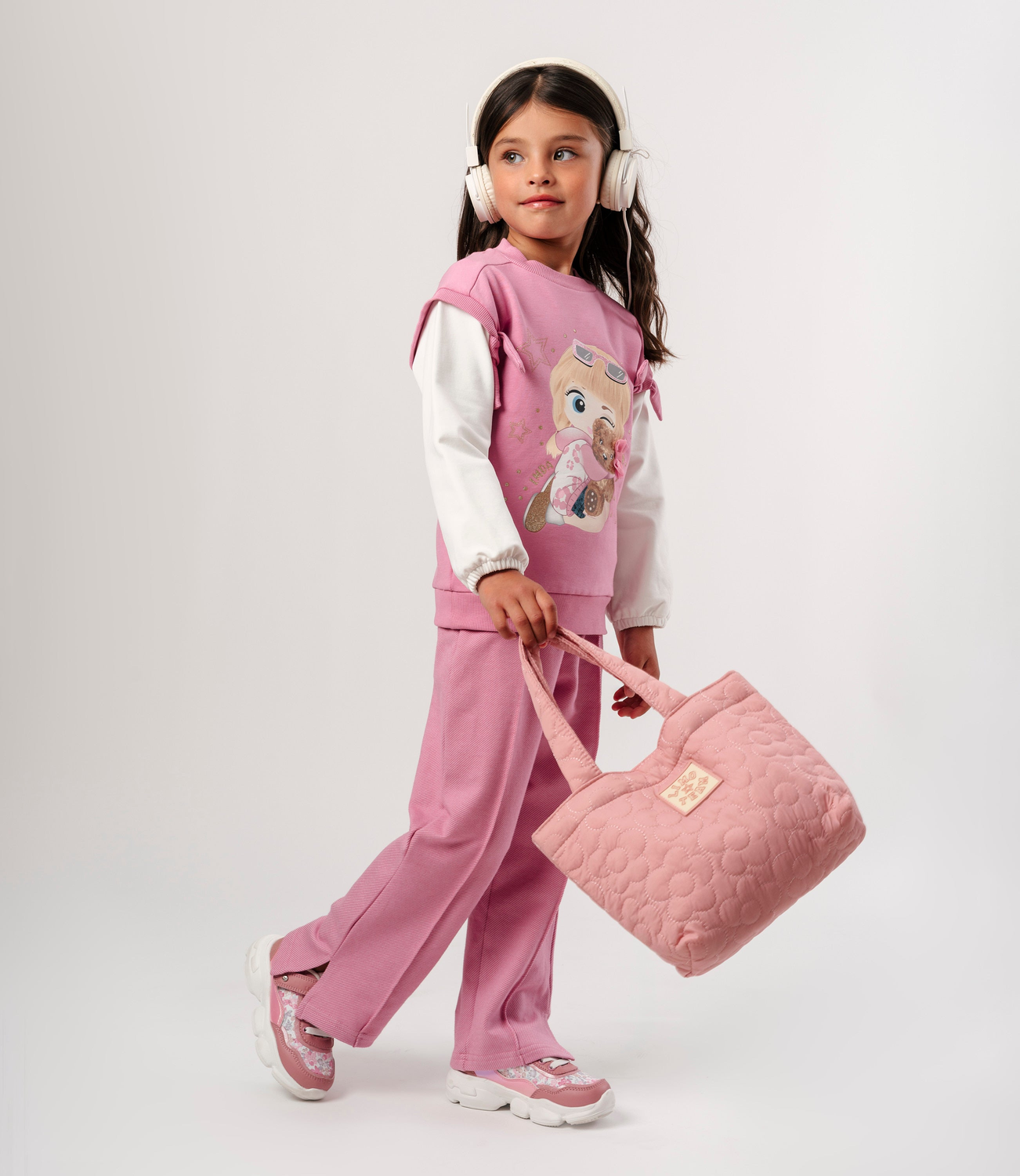 Conjunto niña con estrellas palo rosa Limonada-0