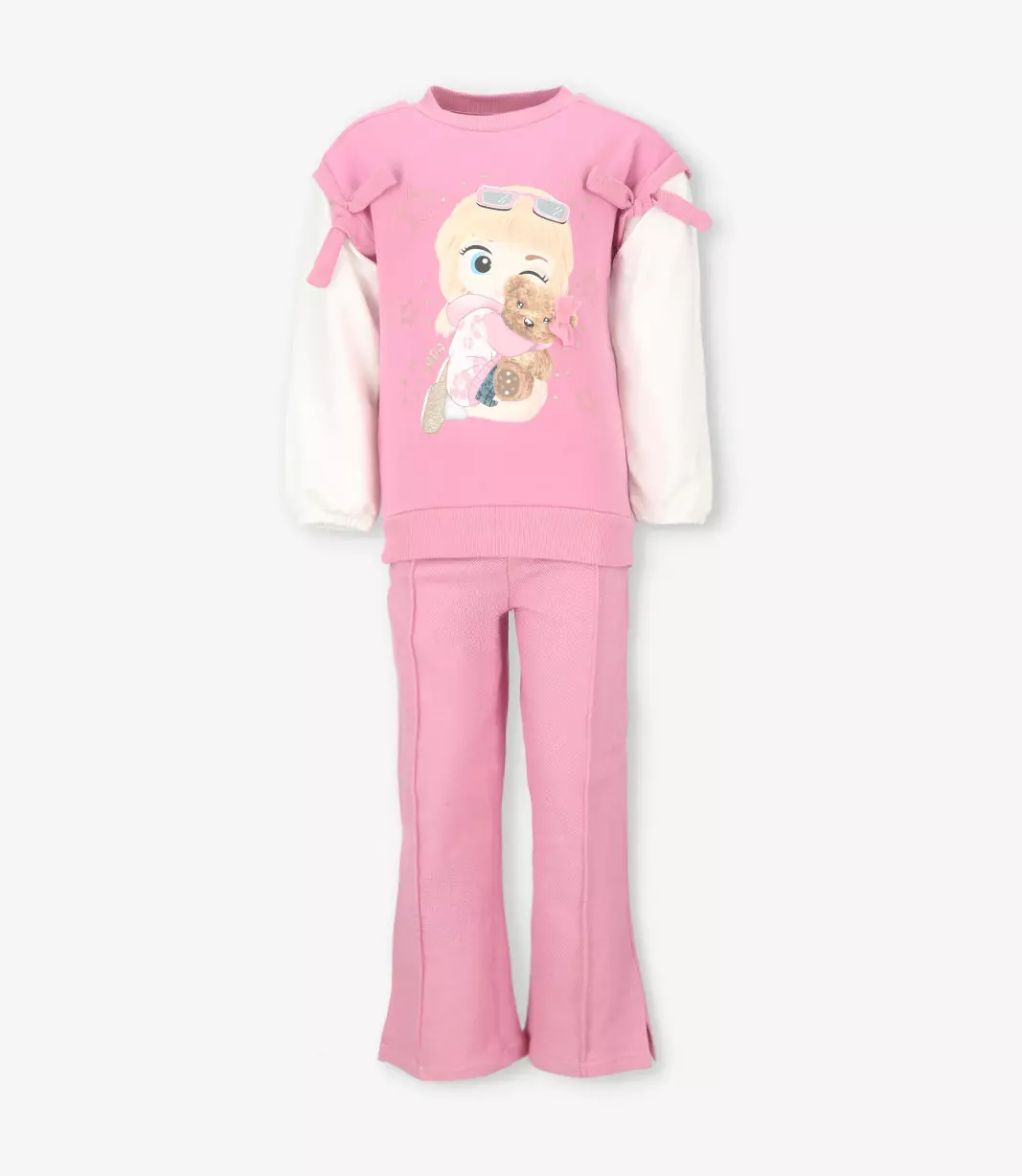 Conjunto niña con estrellas palo rosa Limonada-1