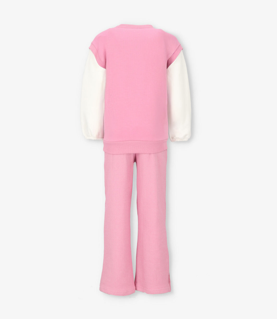 Conjunto niña con estrellas palo rosa Limonada-2