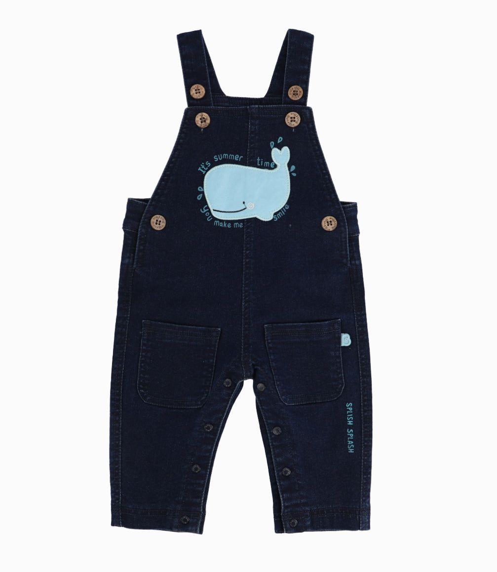 Jardinera Recién Nacido Con Ballena Azul-0