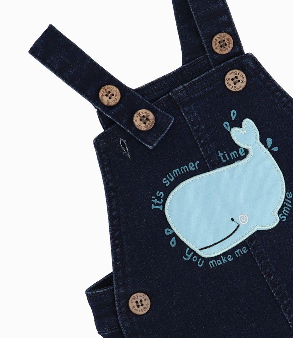 Jardinera Recién Nacido Con Ballena Azul-1