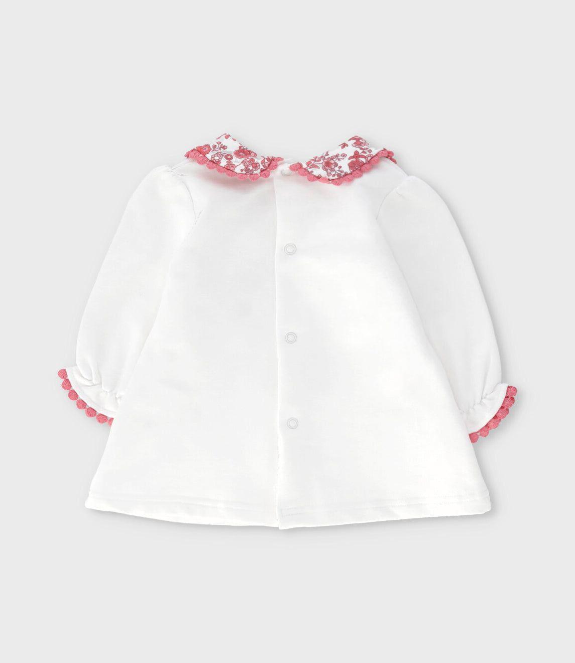Conjunto recién nacida con flores y ciervos coral Limonada-2