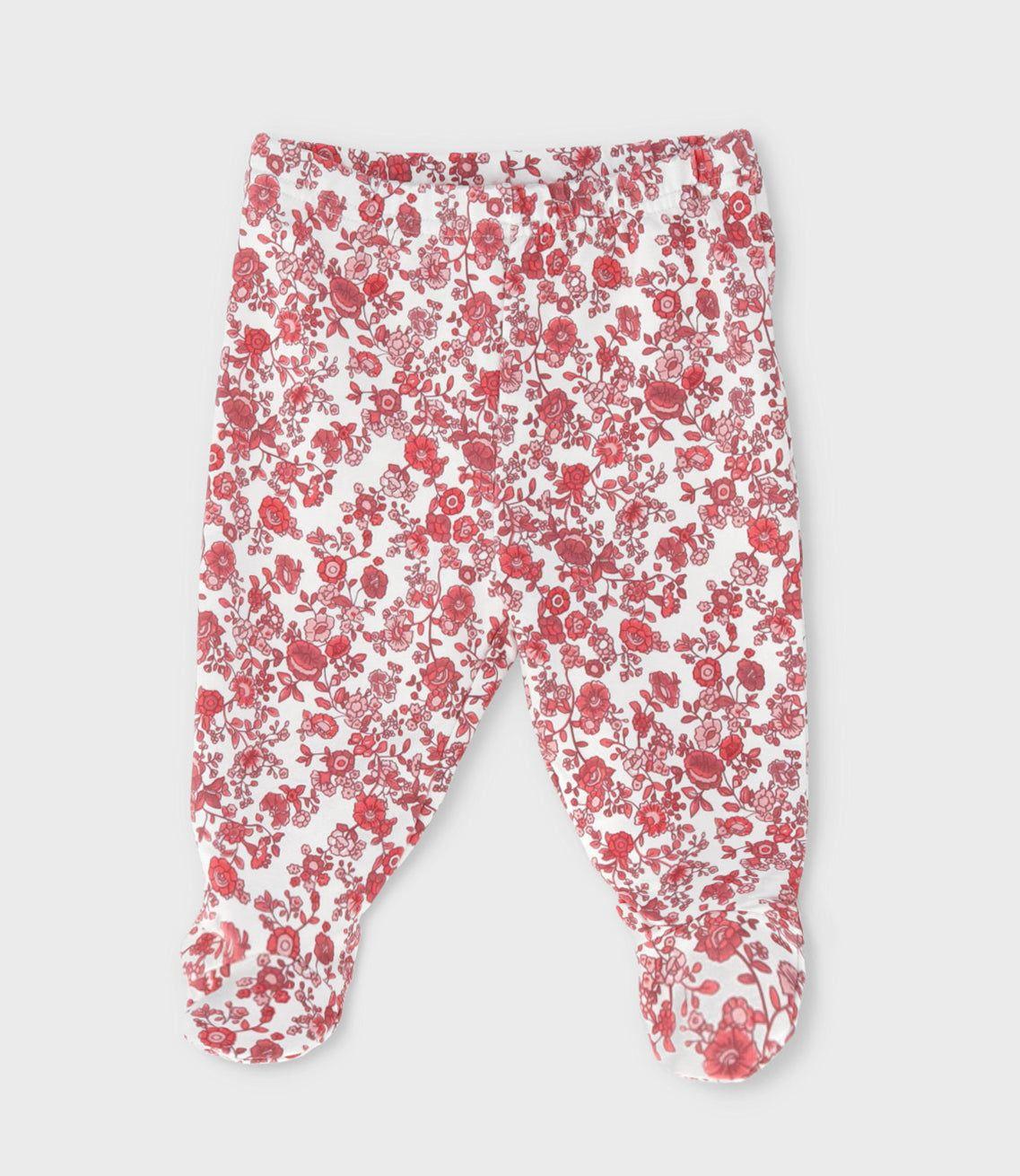 Conjunto recién nacida con flores y ciervos coral Limonada-3