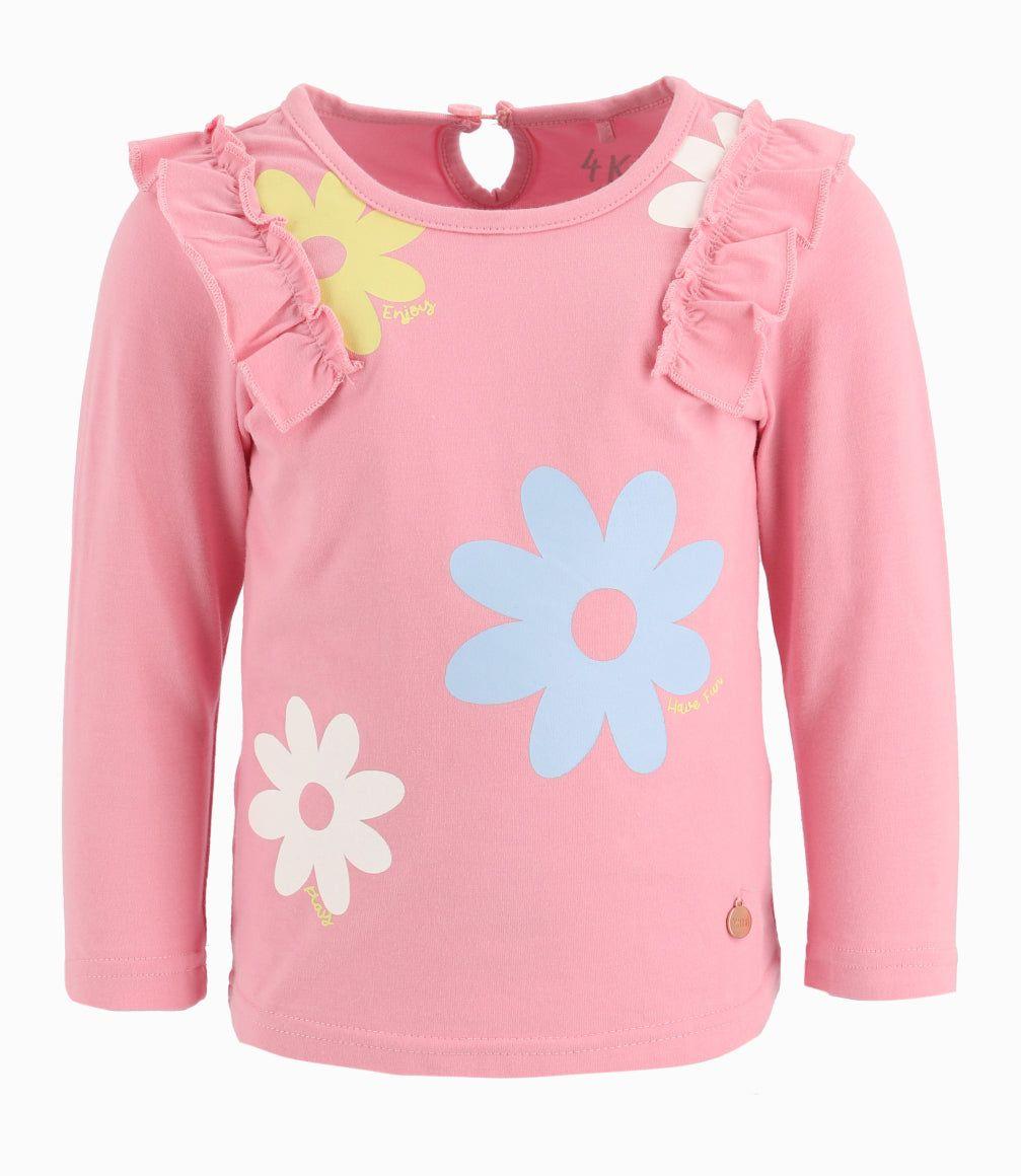 Polera Bebé Niña Con Estampado De Flores Rosado 4 Kids-13