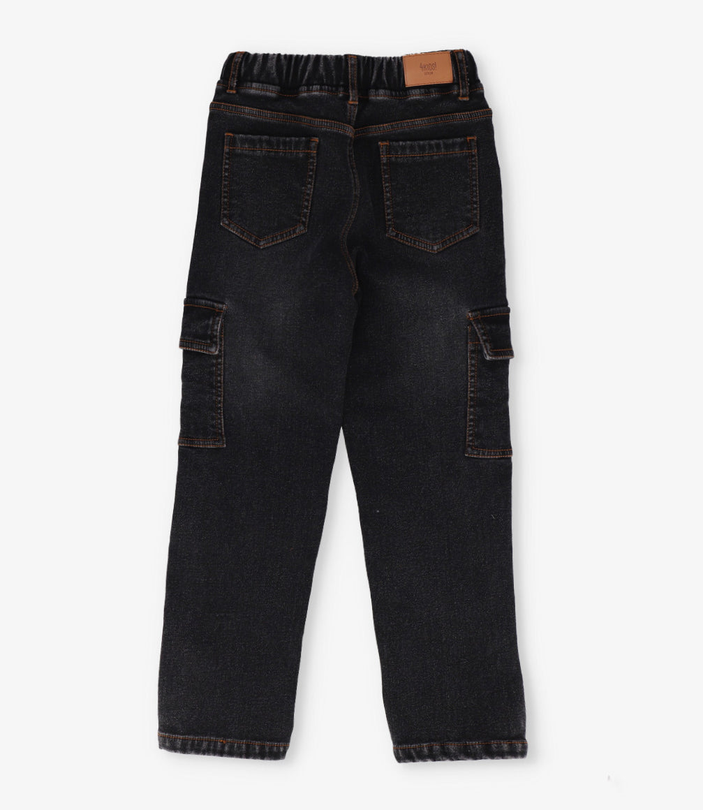 Jeans niño cargo denim gris 4 Kids-2