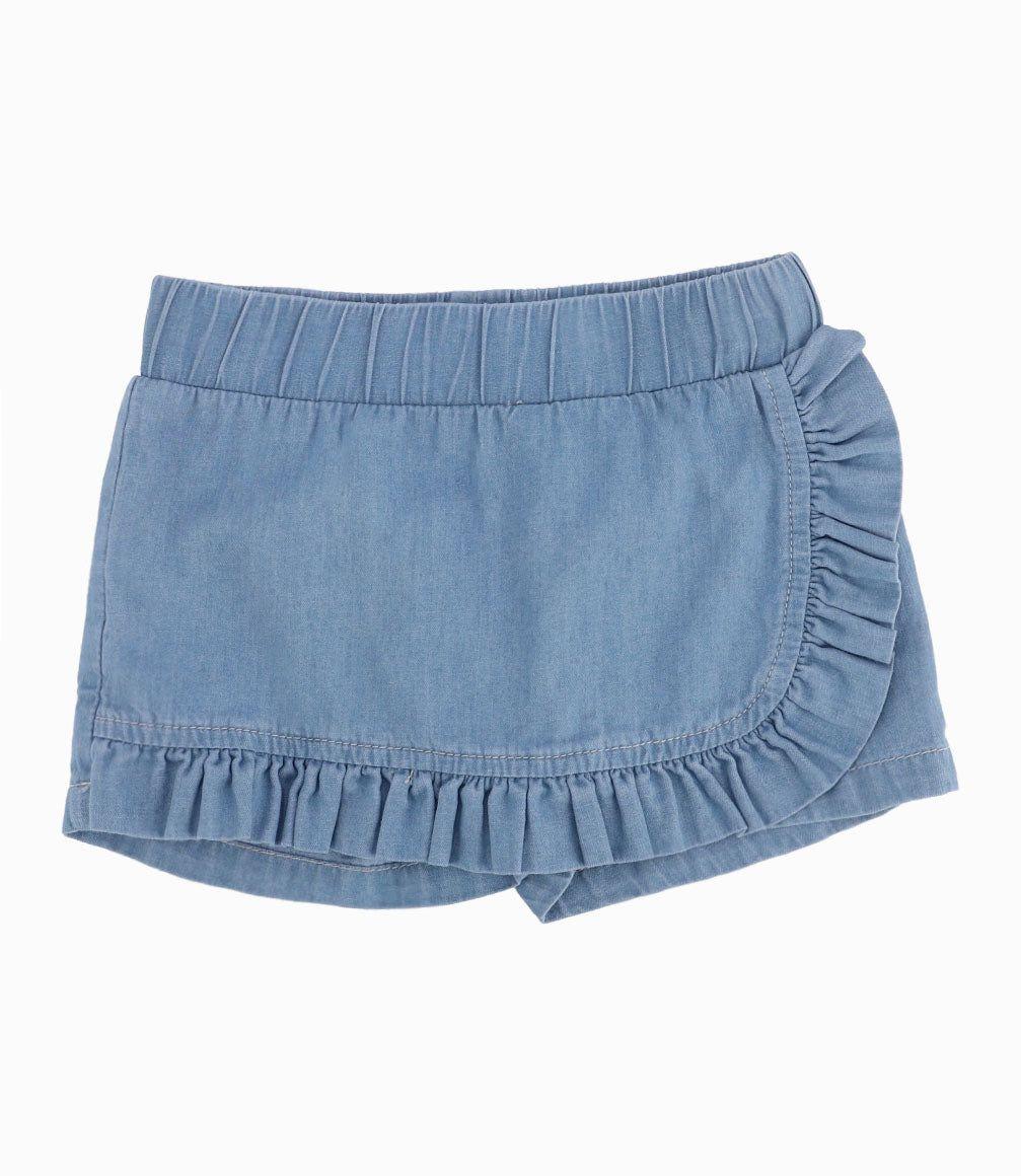 Short Bebé Niña Falda Short Denim Celeste-3