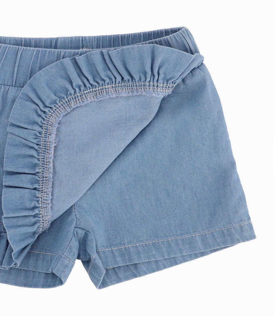 Short Bebé Niña Falda Short Denim Celeste-4