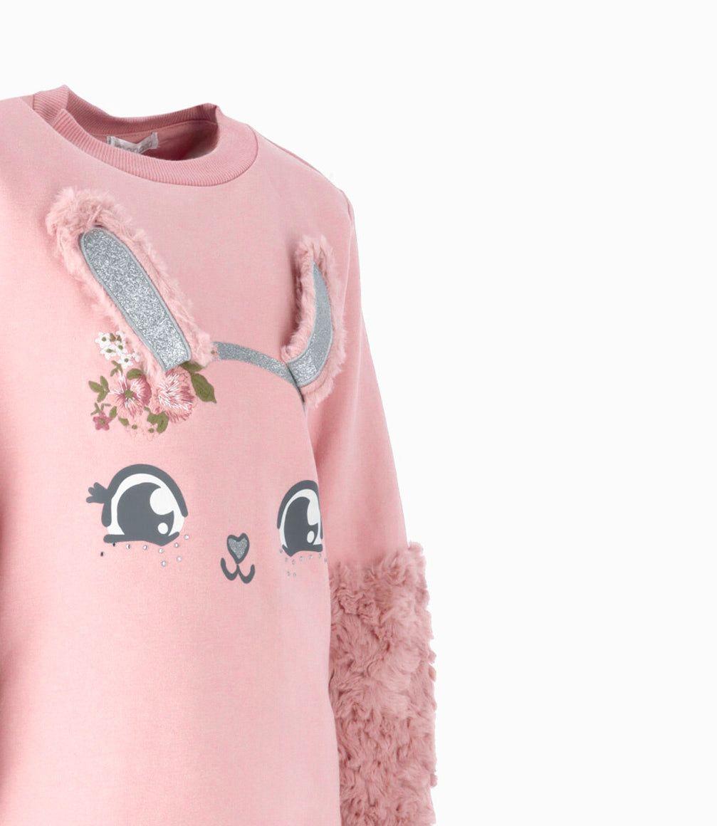 Conjunto buzo niña de polerón y pantalón palo rosa Limonada-2