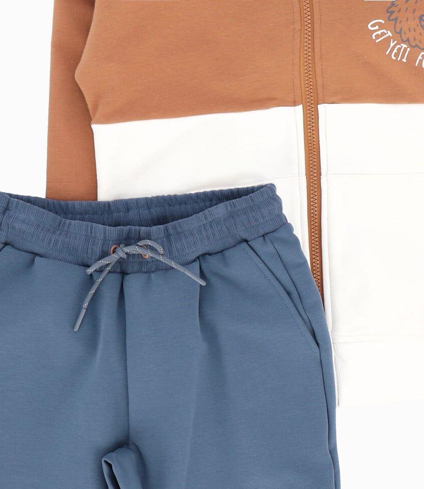 Conjunto niño de polerón y pantalón camel Black and Blue-3