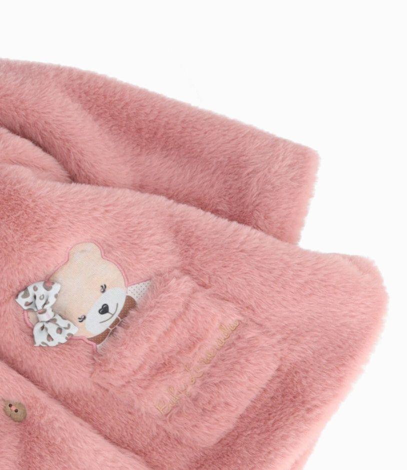 Chaqueta recién nacida con ositos palo rosa Limonada-2