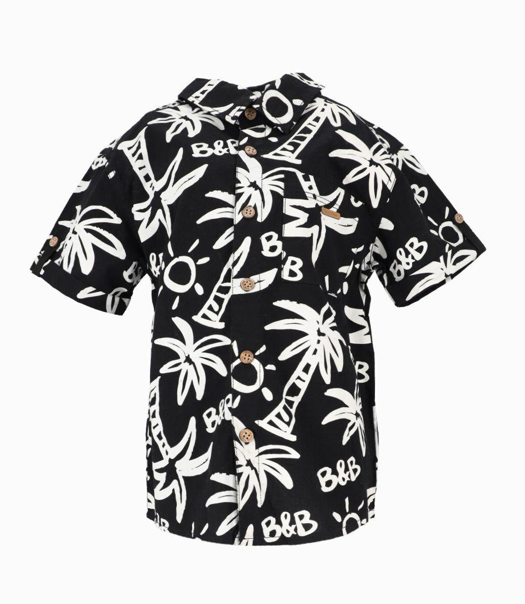 Camisa niño palmeras Negro Black and Blue-0