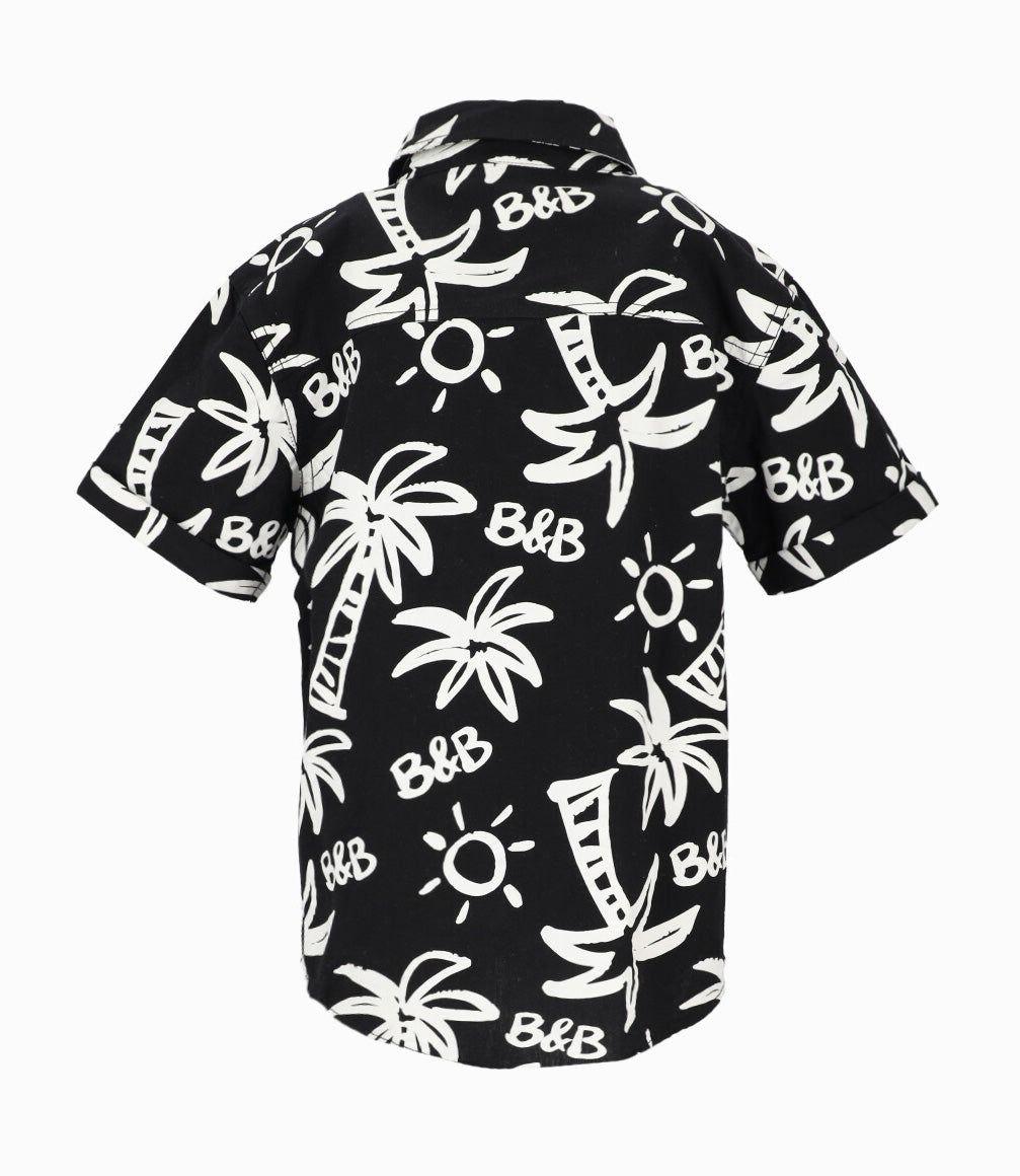 Camisa niño palmeras Negro Black and Blue-1