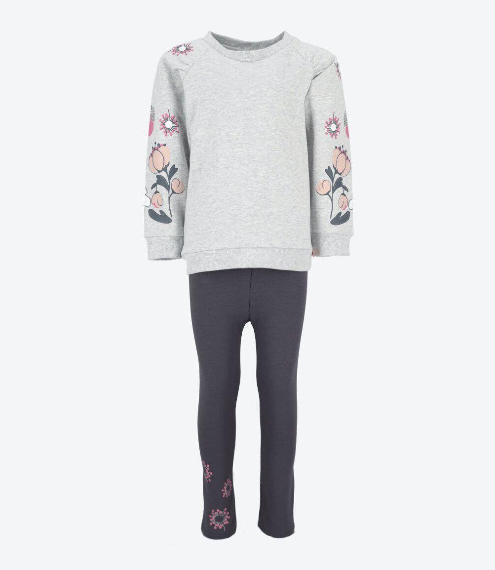 Conjunto niña con flores gris 4 Kids-0