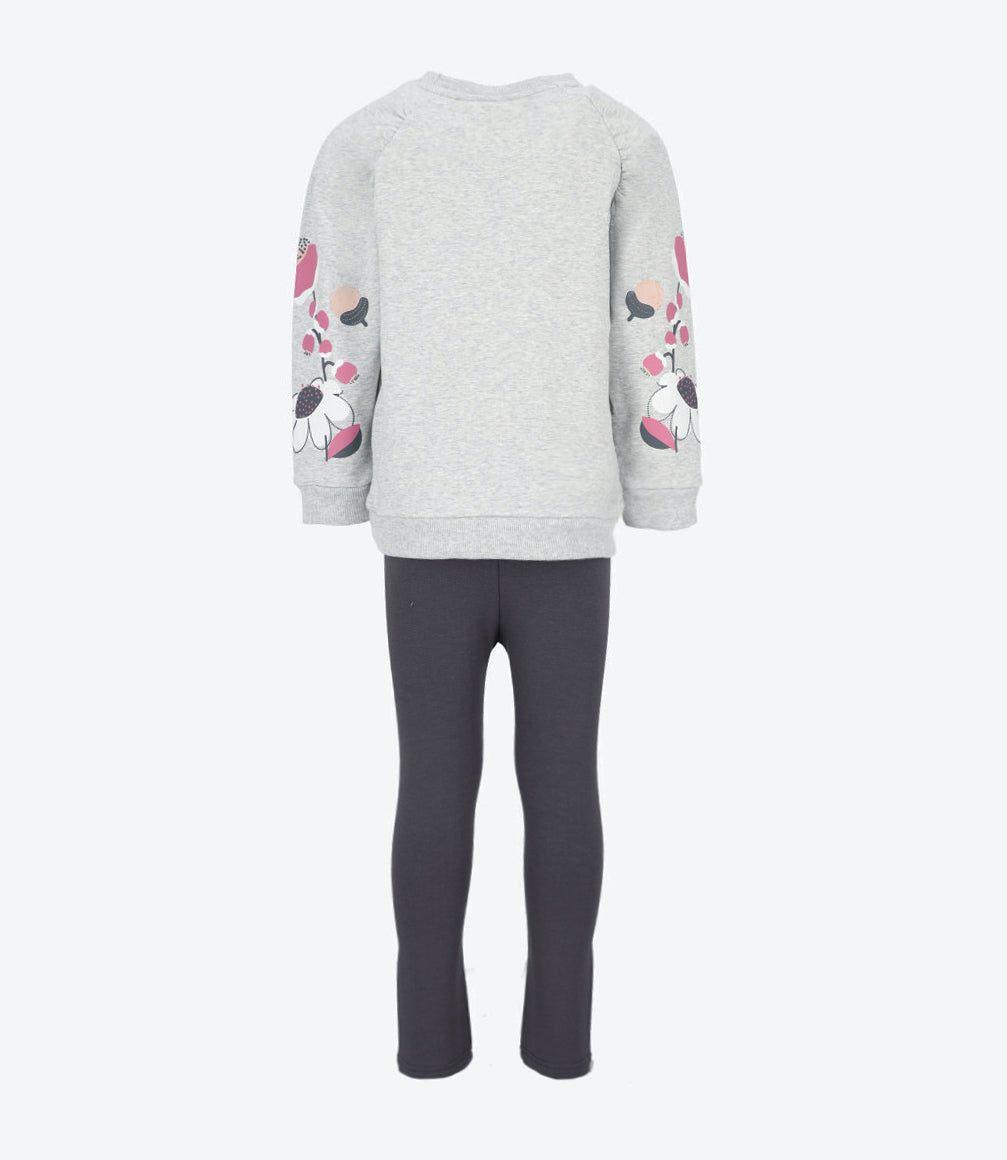 Conjunto niña con flores gris 4 Kids-1