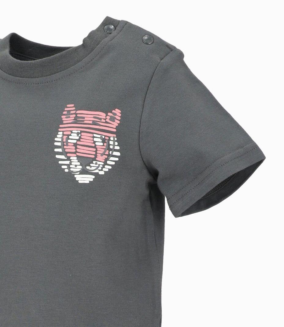 Polera manga corta bebé con tigre marengo Black and Blue-2