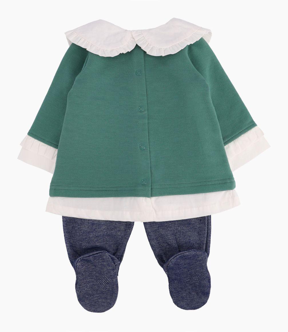 Conjunto Recién Nacida Polerón Y Calzas Limonada Verde-2