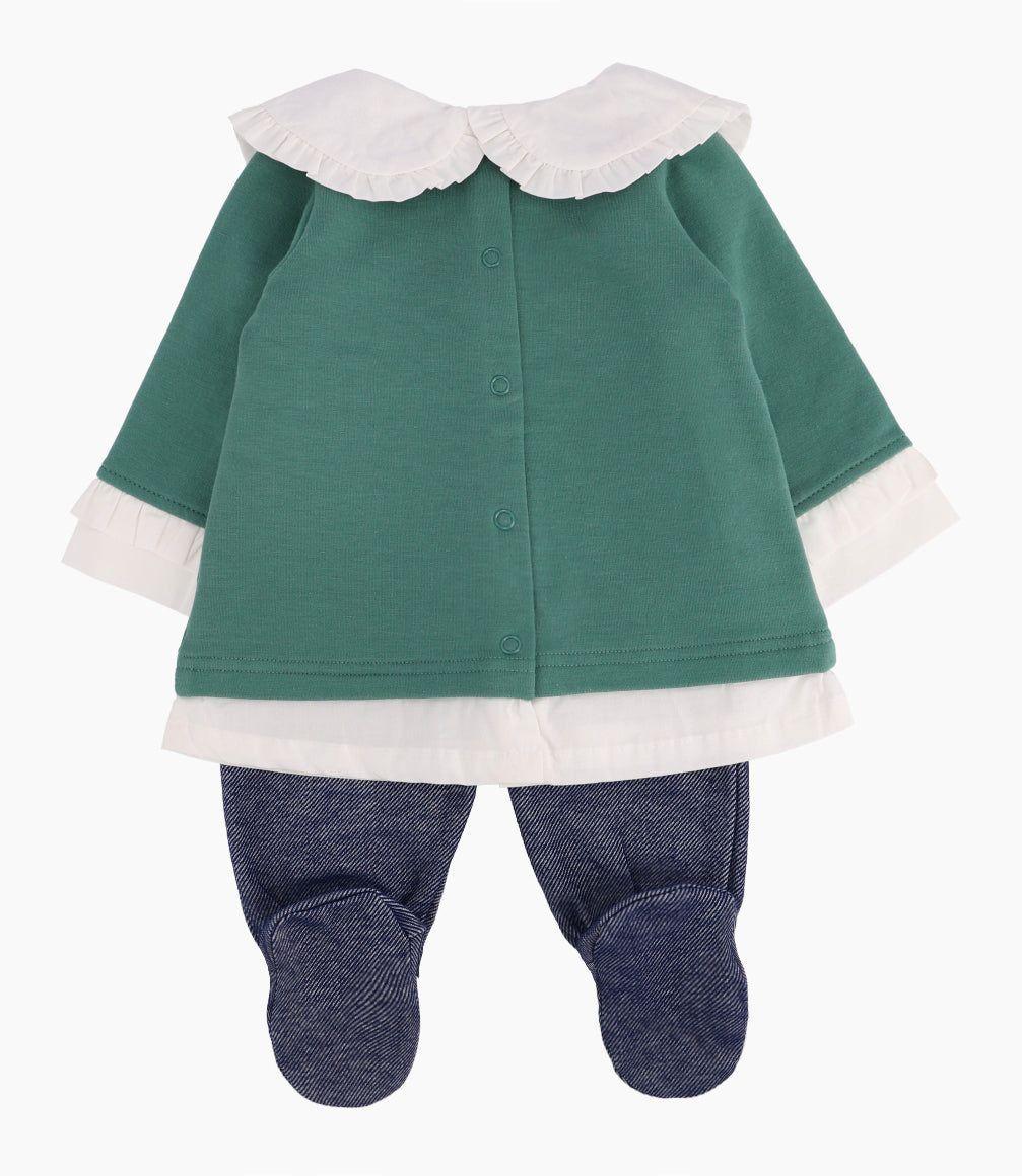 Conjunto Recién Nacida Polerón Y Calzas Limonada Verde-7