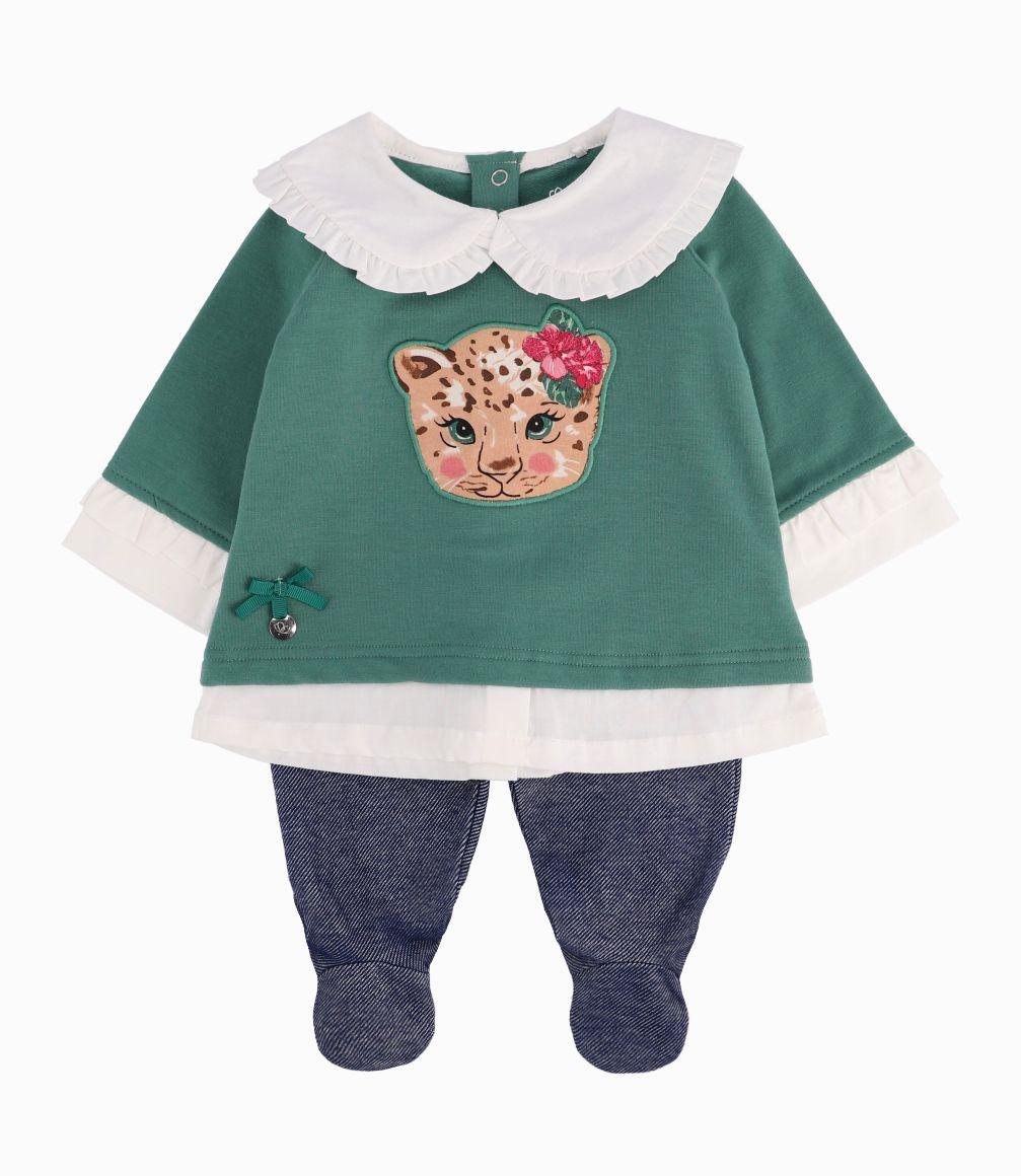 Conjunto Recién Nacida Polerón Y Calzas Limonada Verde-0