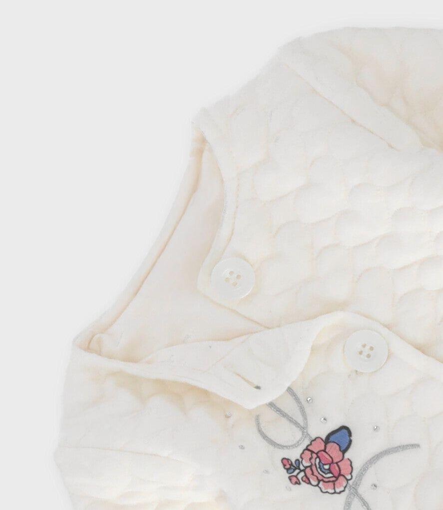 Chaqueta recién nacida acolchado de corazones crudo Limonada-2