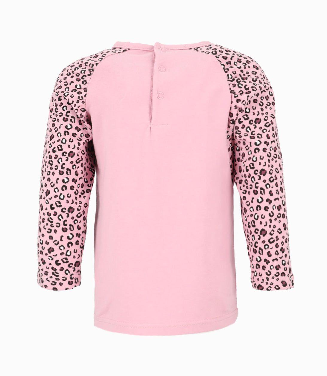 Polera manga larga bebé animal print palo rosa Limonada-2