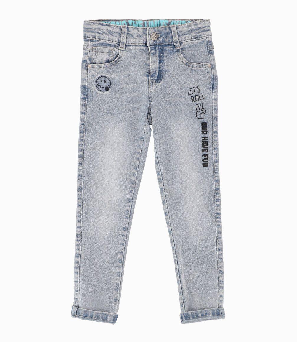 Jeans Niño Con Diseño Denim Azul-3