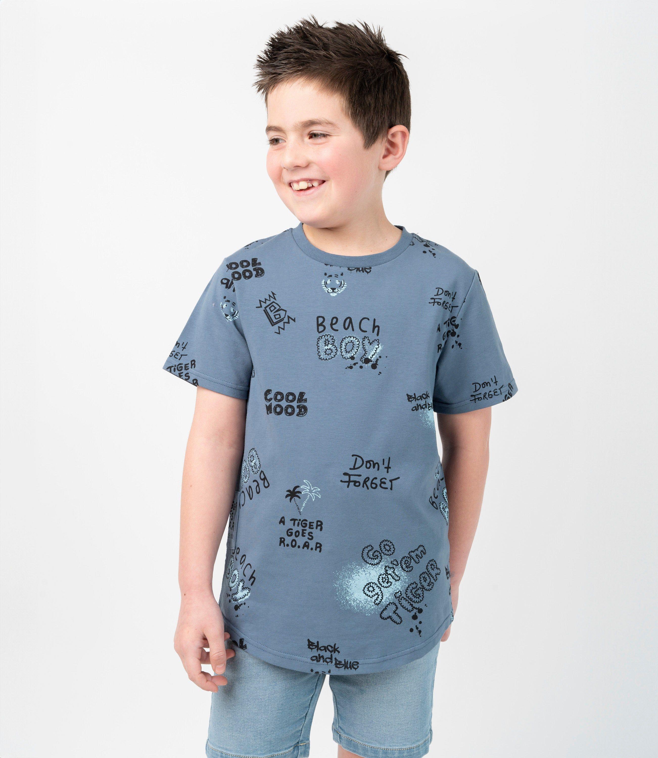 Polera manga corta niño tigre azul Black and Blue-0