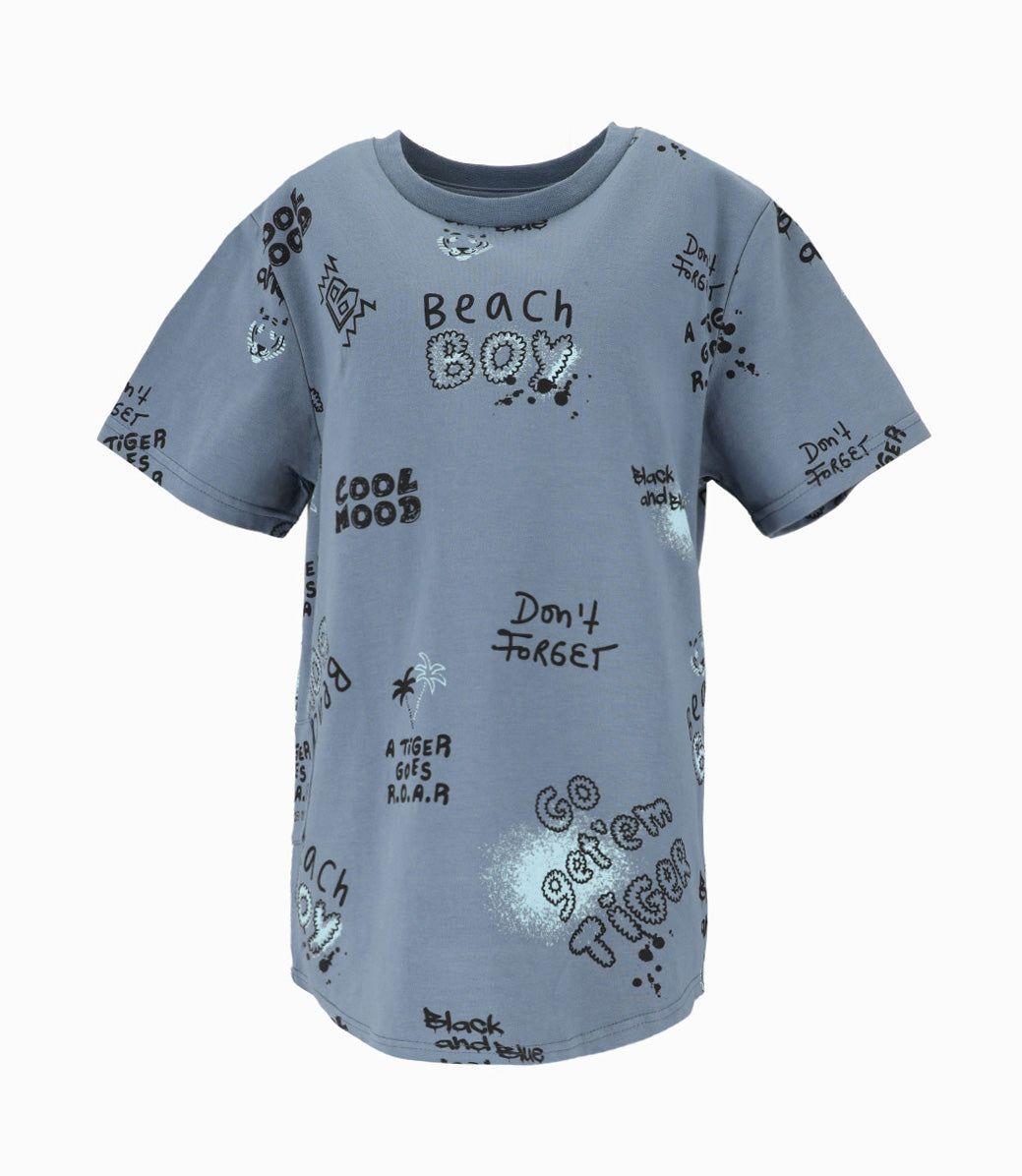 Polera manga corta niño tigre azul Black and Blue-1