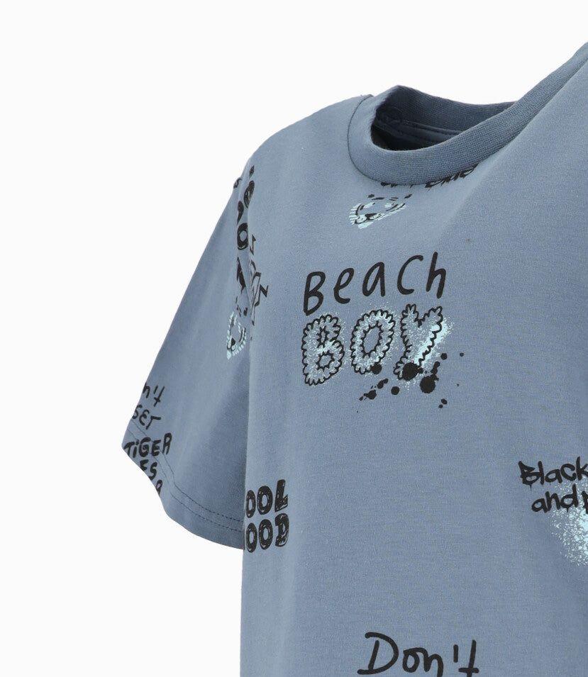 Polera manga corta niño tigre azul Black and Blue-3