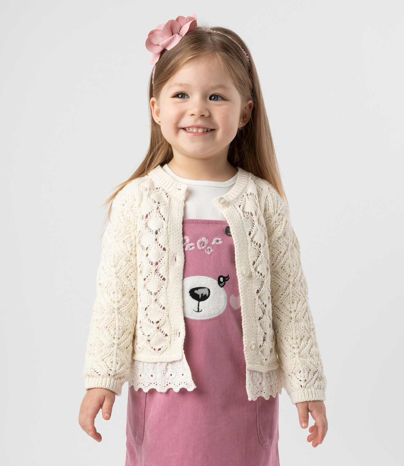 Chaleco bebé con vuelos crudo Limonada-0