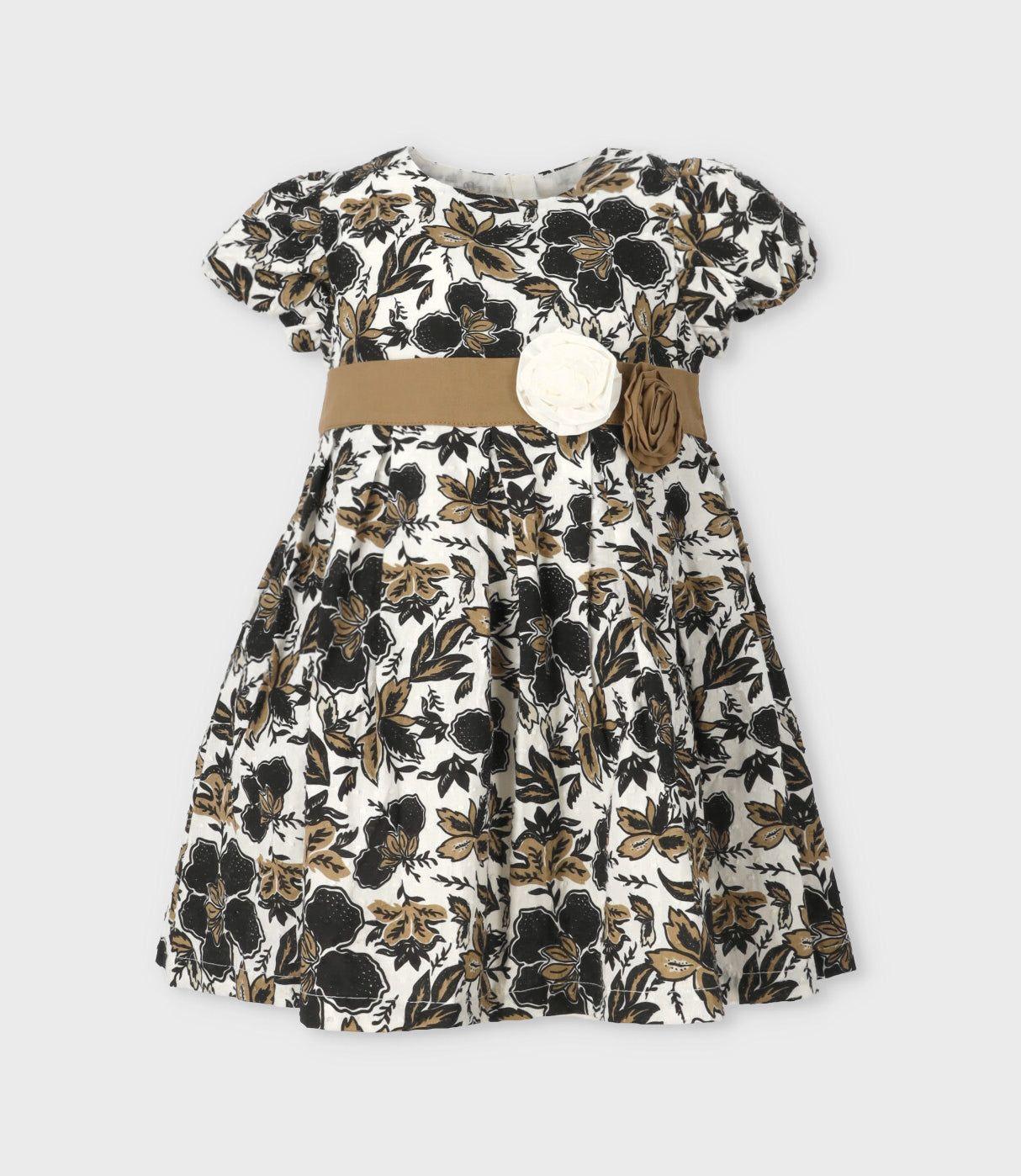 Vestido bebé floreado negro Limonada-0