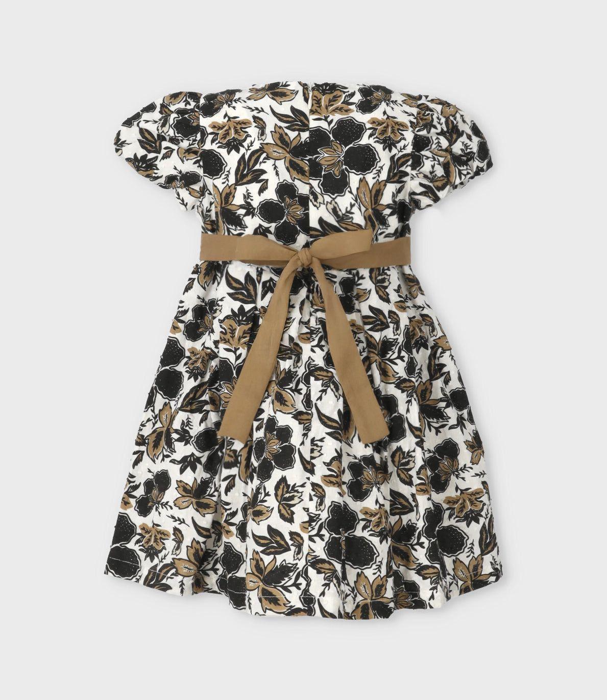 Vestido bebé floreado negro Limonada-1