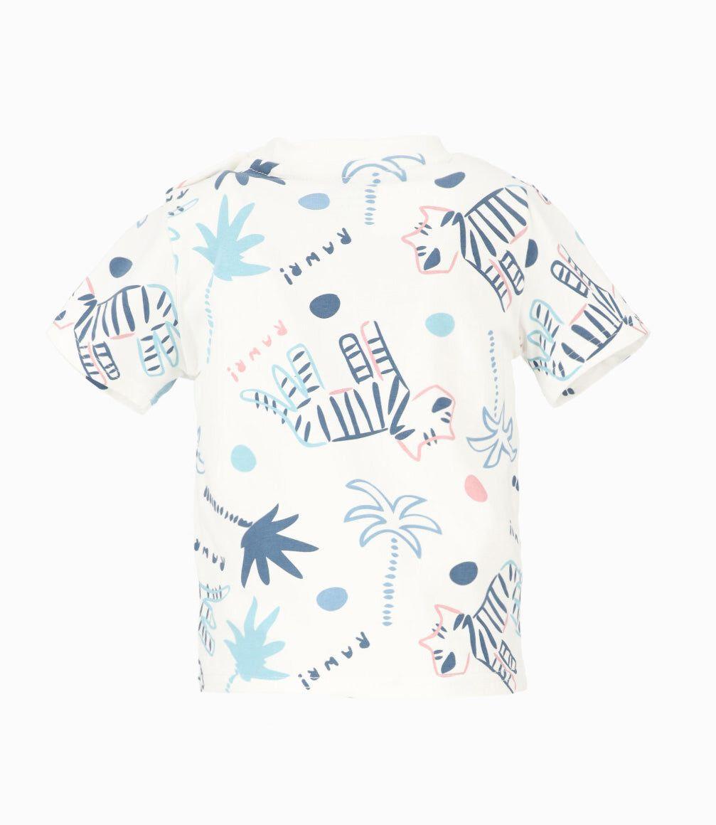 Polera manga corta bebé con estampado crudo Black and Blue-1