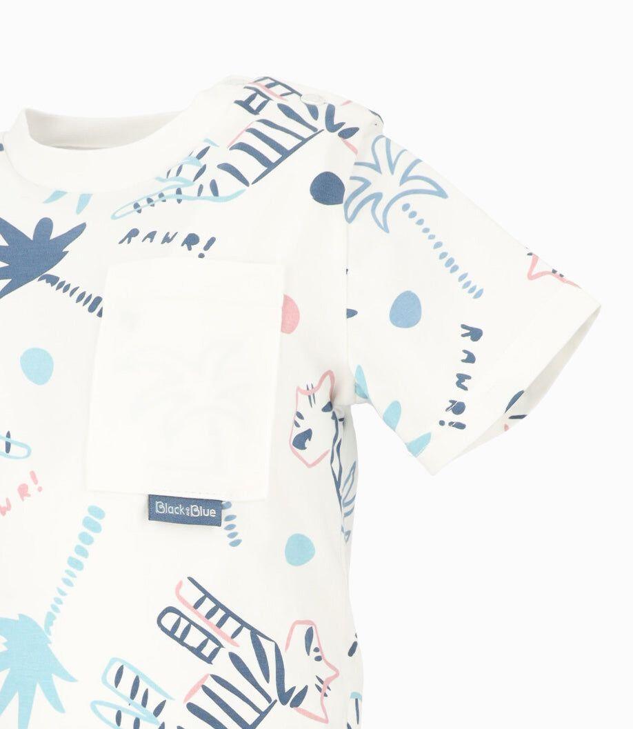 Polera manga corta bebé con estampado crudo Black and Blue-2