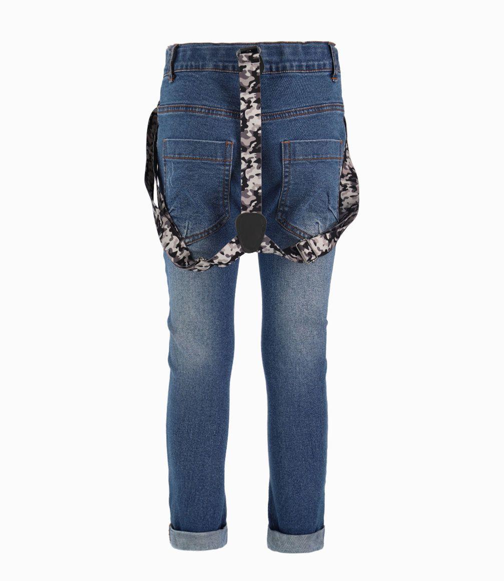Jeans Con Suspensores Niño Denim Azul Black and Blue-1