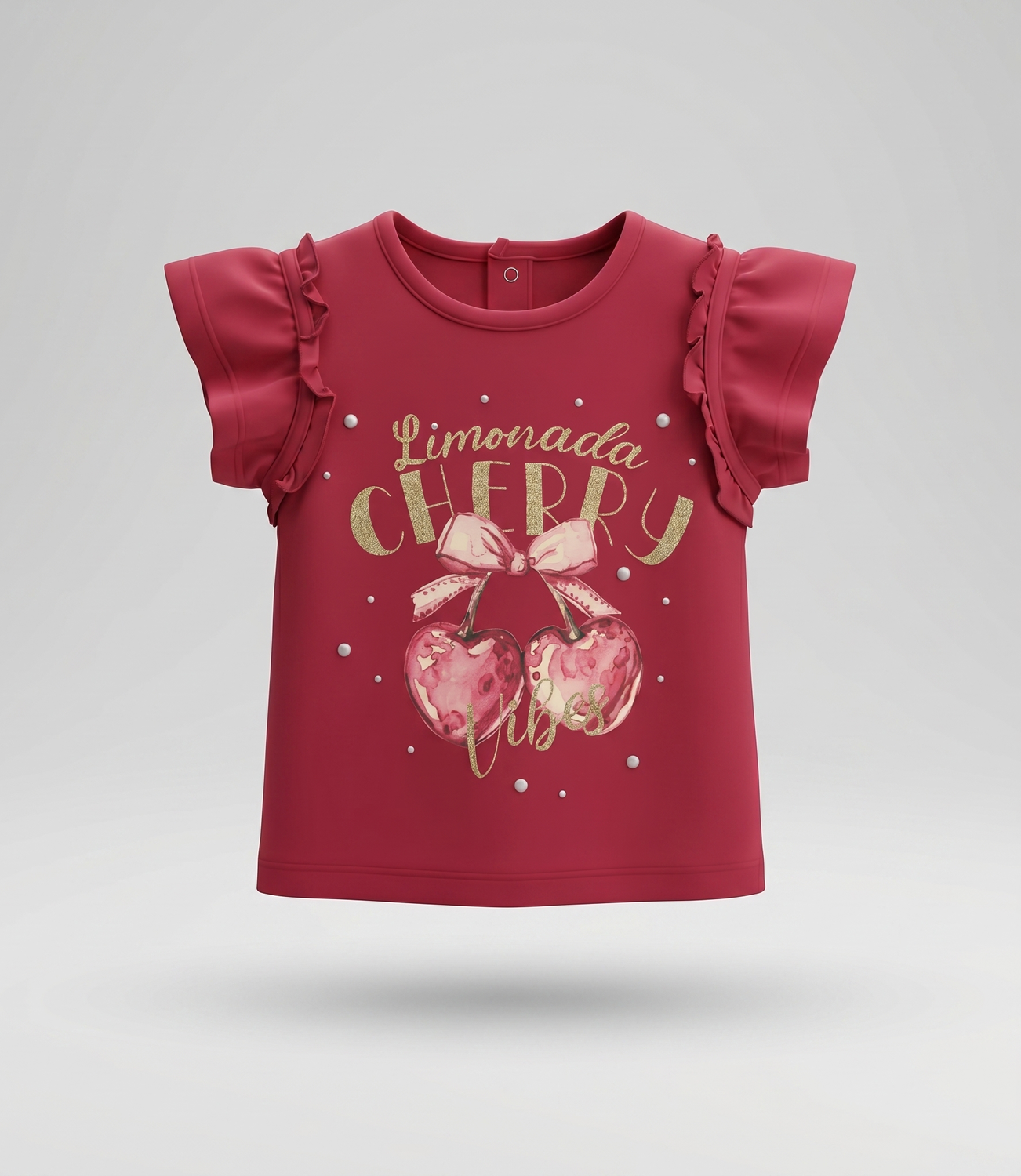 Polera manga corta bebé  L12021270188 frambuesa Limonada-1