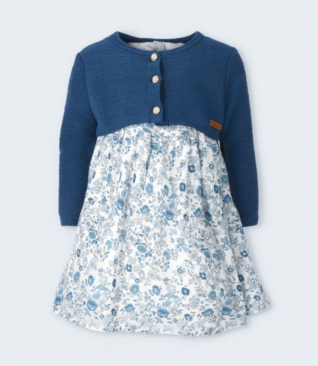 Vestido niña floreado azul marino Limonada-1