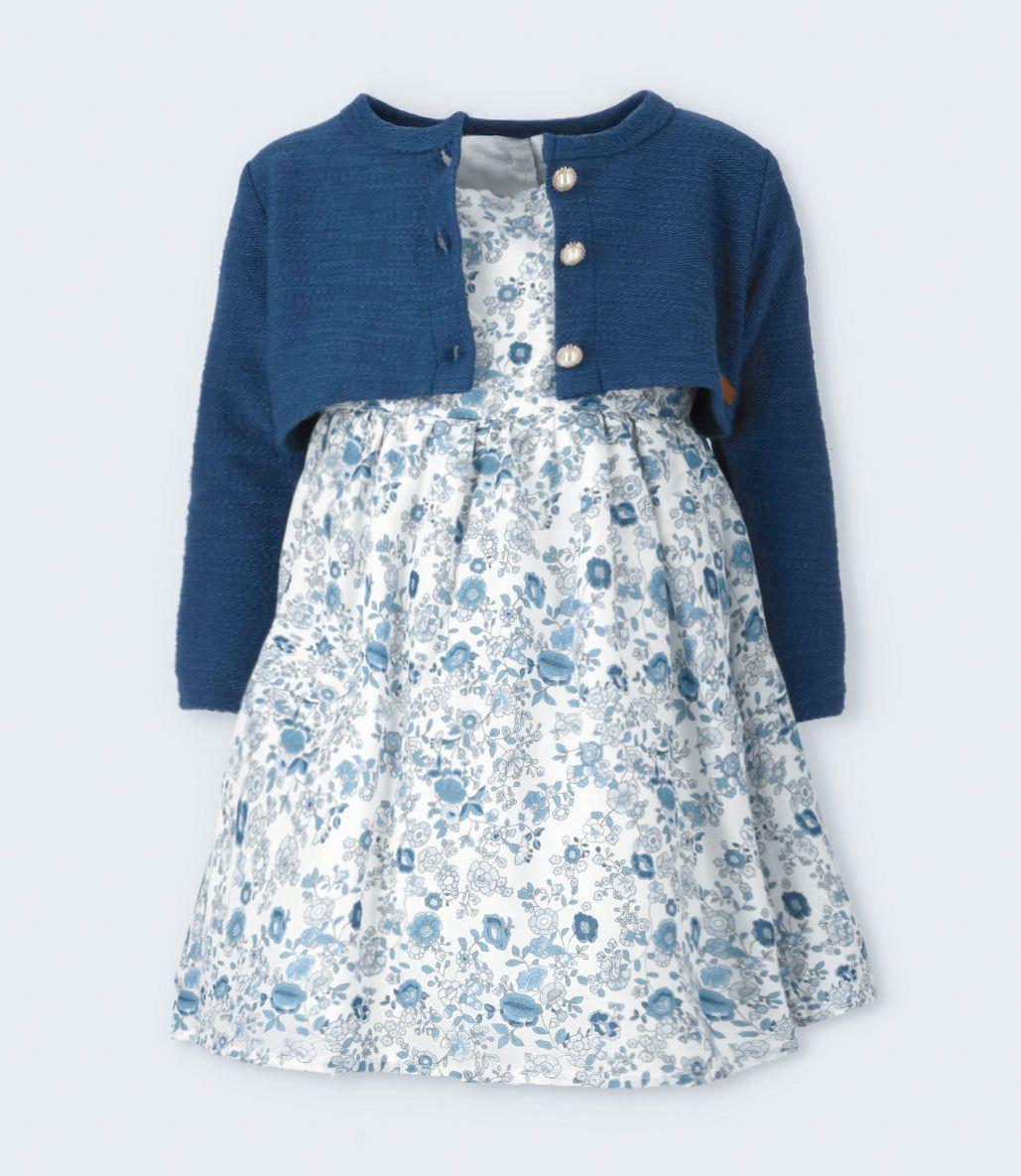 Vestido niña floreado azul marino Limonada-2
