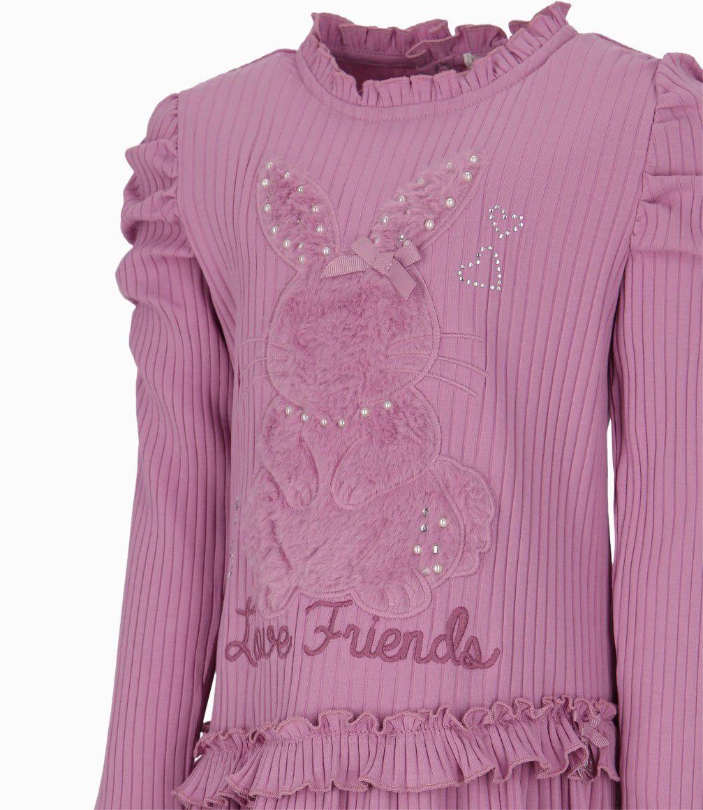 Conjunto niña de polera y calzas palo rosa Limonada-3